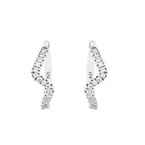 Wave Hoop Earring Crystal Silver S925 Round Earrings Women