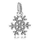 Snowflake Lace Botanique Pendant Charm 925 Sterling Silver Bead