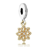 Snowflake Lace Botanique Pendant Charm 925 Sterling Silver Bead