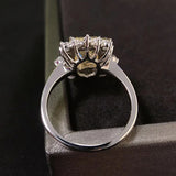 Yellow Zircon 925 Silver Geometric Wedding Bands Ring Women's Engagement