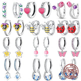 Zircon Flower Butterfly Bee Earrings 925 Silver