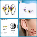 Zircon Flower Butterfly Bee Earrings 925 Silver