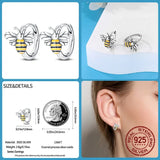 Zircon Earrings 925 Silver Flower Bee Butterfly Wedding Jewelry
