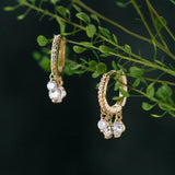 Zircon Pendant 925 Silver Hoop Earrings for Women
