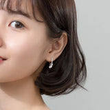 Zircon Pendant 925 Silver Hoop Earrings for Women