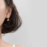 Zircon Pendant 925 Silver Hoop Earrings for Women
