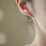 Sparkling Zircon Small Earrings S925 Silver Plated 14K