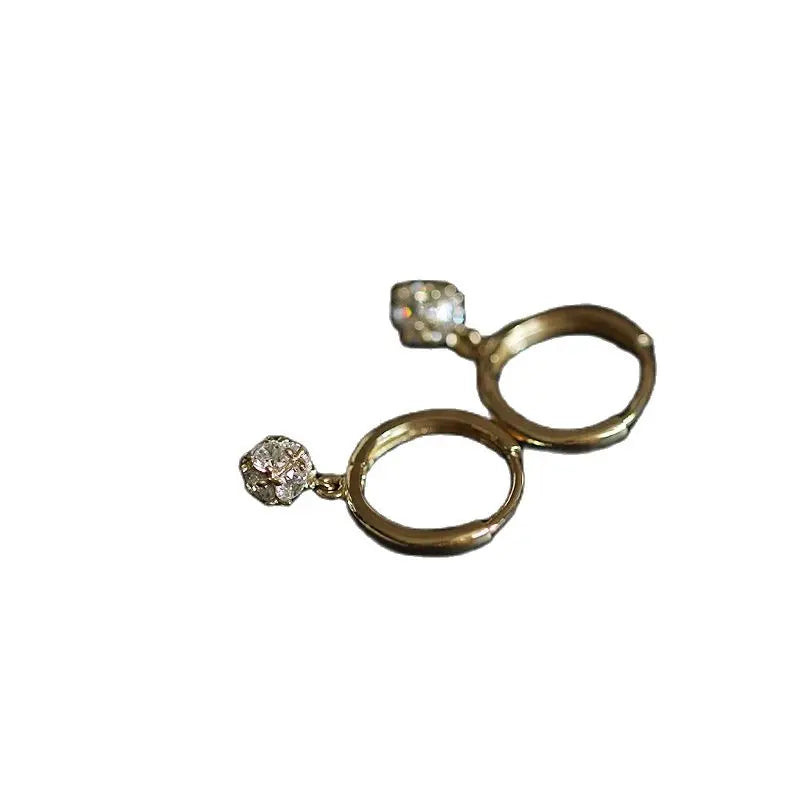 Sparkling Zircon Small Earrings S925 Silver Plated 14K
