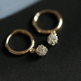 Sparkling Zircon Small Earrings S925 Silver Plated 14K