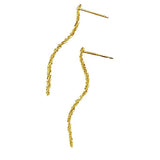S925 Sterling Silver Long Tassel Earrings, Gold-Plated, Elegant Female Jewelry
