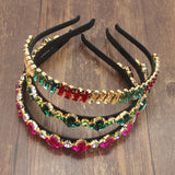 Green Pink Gem Baroque Headband Women's Crown