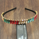 Green Pink Gem Baroque Headband Women's Crown