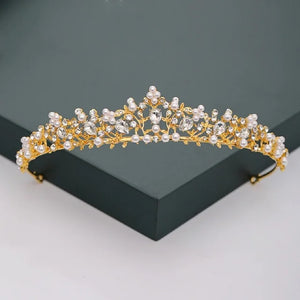 Rhinestone Tiara Crowns Wedding Headbands Pearl Hairbands Headdress