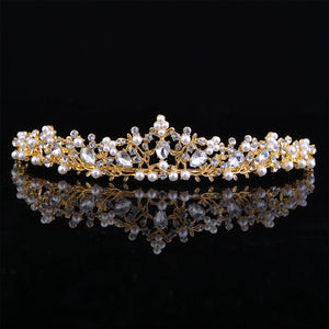 Rhinestone Tiara Crowns Wedding Headbands Pearl Hairbands Headdress