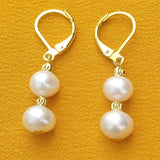 2 in 1 South Sea Pearl Earrings for Women Classic Fine Jewelry