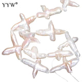 Cross Shape Cultured Baroque Pearl Beads 25-40mm DIY Women's Jewelry 15in