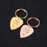Custom Engraved Initials Date Keychain Couples Love Gift