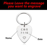 Custom Engraved Initials Date Keychain Couples Love Gift