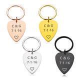 Custom Engraved Initials Date Keychain Couples Love Gift