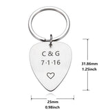 Custom Engraved Initials Date Keychain Couples Love Gift
