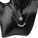 Four-leaf Clover Heart Pendant Necklace Women Gift Jewelry
