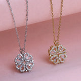 Four-leaf Clover Heart Pendant Necklace Women Gift Jewelry