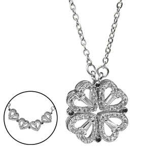 Four-leaf Clover Heart Pendant Necklace Women Gift Jewelry
