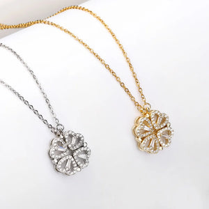 Four-leaf Clover Heart Pendant Necklace Women Gift Jewelry