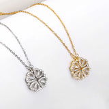 Four-leaf Clover Heart Pendant Necklace Women Gift Jewelry