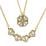 Four-leaf Clover Heart Pendant Necklace Women Gift Jewelry