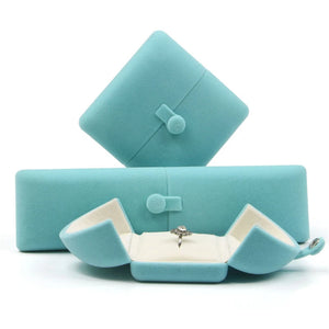 Special Velvet Wedding Double Ring Pendant Box Good Jewelry Display Gift Case