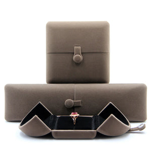 Special Velvet Wedding Double Ring Pendant Box Good Jewelry Display Gift Case