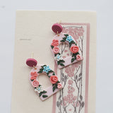 Vintage Floral Holiday Earrings Set