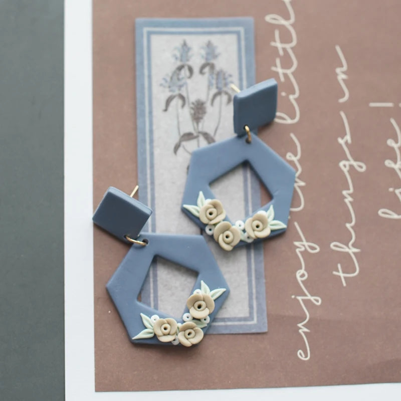 Vintage Floral Holiday Earrings Set