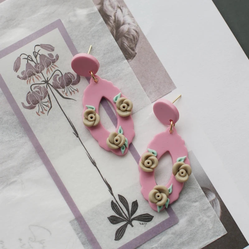 Vintage Floral Holiday Earrings Set