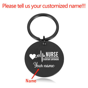 Personalized Doctor Nurse Keychain Stainless Steel