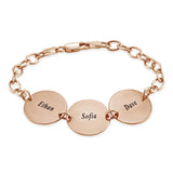 Personalized Family Name Bracelet for Mom 18K Plating Gift