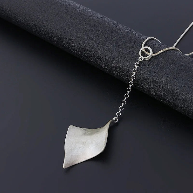 Special Leaves Leaf Sweater Pendant Necklace Long Chain Jewelry