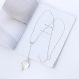 Special Leaves Leaf Sweater Pendant Necklace Long Chain Jewelry