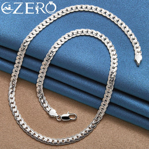 925 Sterling Silver 6mm Chain Necklace Men Women Wedding Jewelry