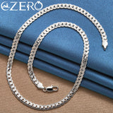 925 Sterling Silver 6mm Chain Necklace Men Women Wedding Jewelry