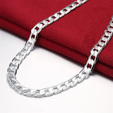 925 Silver Men's 8MM Chain Necklace 16-24 Inches
