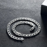 925 Silver Men's 8MM Chain Necklace 16-24 Inches