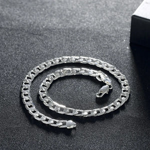 925 Sterling Silver Necklace 20/24 Inches 8MM Chain Jewelry Wedding Christmas