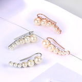 Peas Climbing Clip on Earrings Pearl Ear Cuff Earring