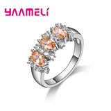 Oval Cut CZ Crystal Stone Finger Rings for Women