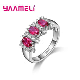 Oval Cut CZ Crystal Stone Finger Rings for Women