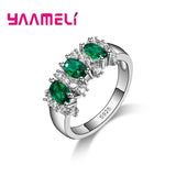 Oval Cut CZ Crystal Stone Finger Rings for Women