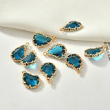 Water Drop Copper 18K Real Crystal Pendant DIY Earrings Necklace