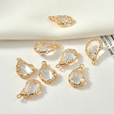 Water Drop Copper 18K Real Crystal Pendant DIY Earrings Necklace